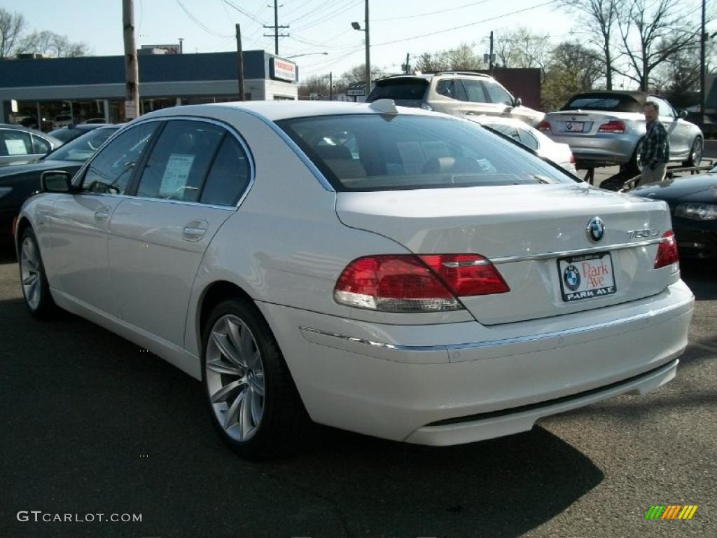 2008 7 Series 750Li Sedan - Alpine White / Natural Brown photo #7