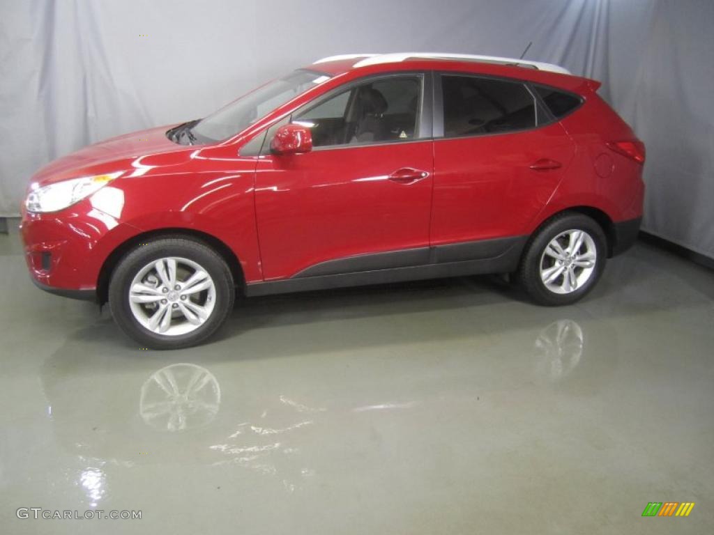 2010 Tucson GLS AWD - Garnet Red / Taupe photo #3