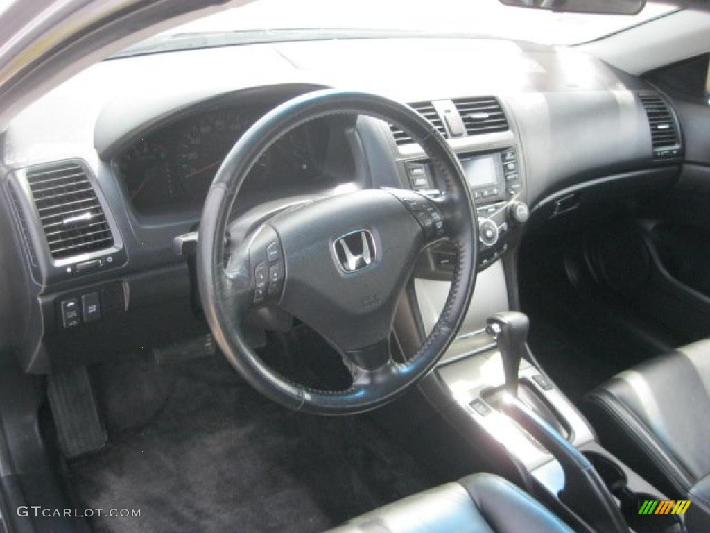 Black Interior 2005 Honda Accord EX V6 Coupe Photo #48163004