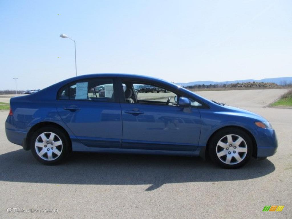 2007 Civic LX Sedan - Atomic Blue Metallic / Gray photo #5