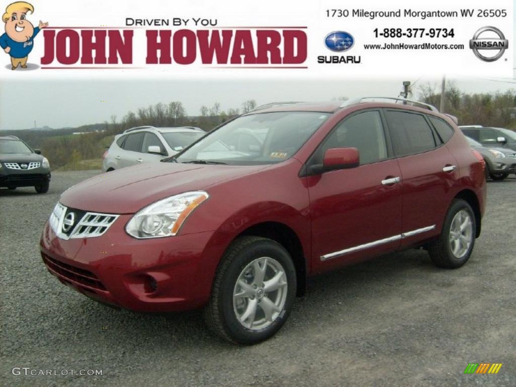 2011 Rogue SV AWD - Cayenne Red / Black photo #1