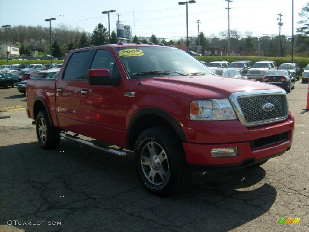 2004 F150 FX4 SuperCrew 4x4 - Bright Red / Medium/Dark Flint photo #5