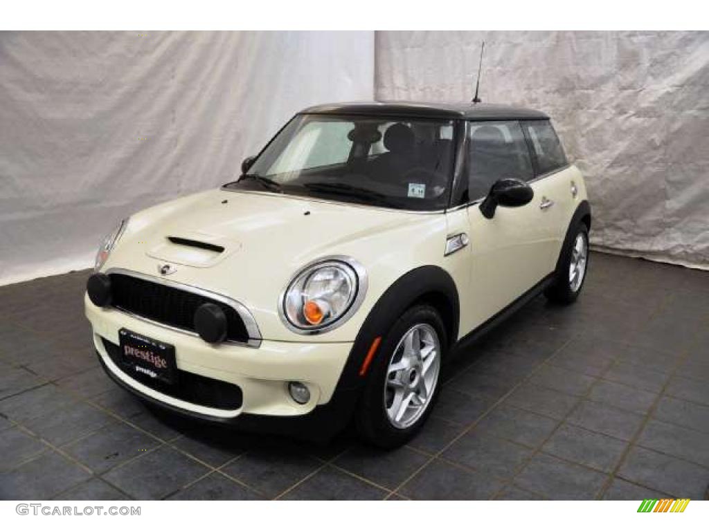 2008 Cooper S Hardtop - Pepper White / Checkered Carbon Black/Black photo #1