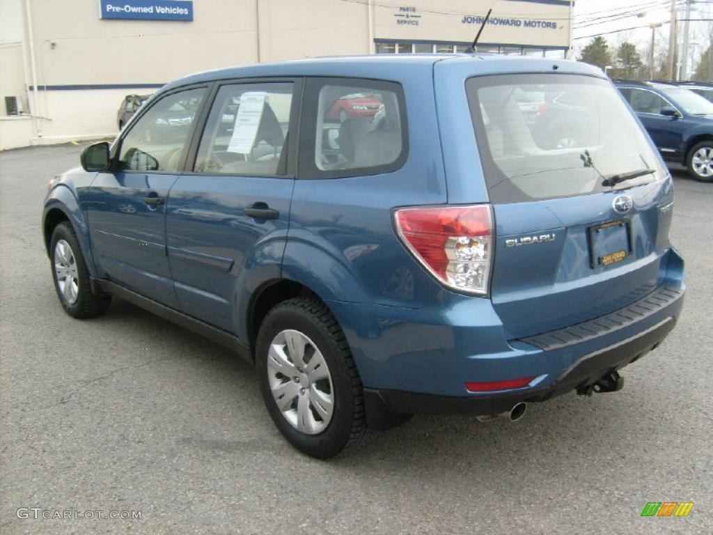 2009 Forester 2.5 X - Newport Blue Pearl / Platinum photo #8