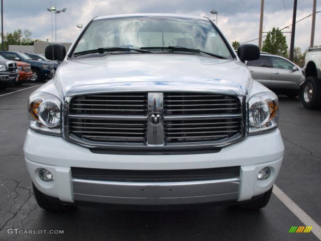 2008 Ram 1500 Laramie Quad Cab 4x4 - Bright White / Medium Slate Gray photo #8