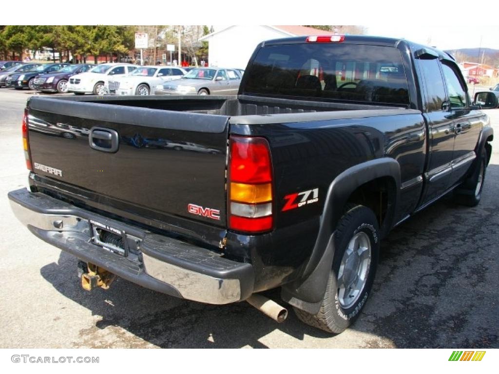 2005 Sierra 1500 SLE Extended Cab 4x4 - Onyx Black / Dark Pewter photo #9