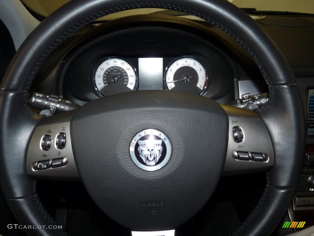 2011 Jaguar XF Premium Sport Sedan Warm Charcoal Steering Wheel Photo #48179942