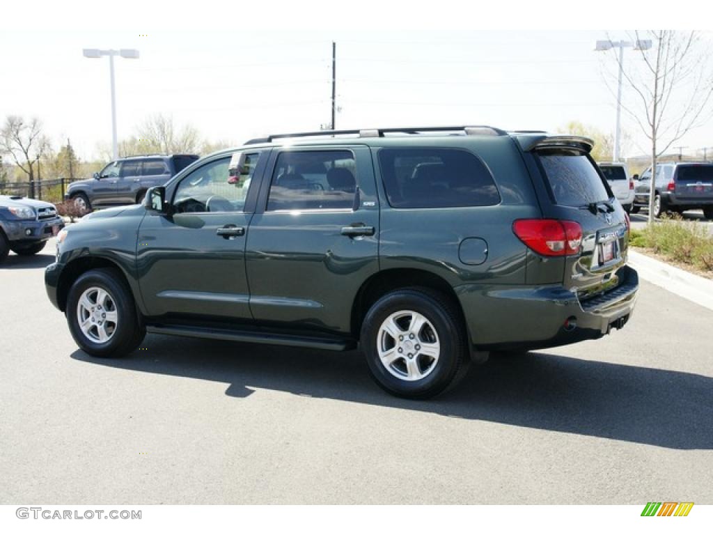 2008 Sequoia SR5 4WD - Timberland Green Mica / Sand Beige photo #4