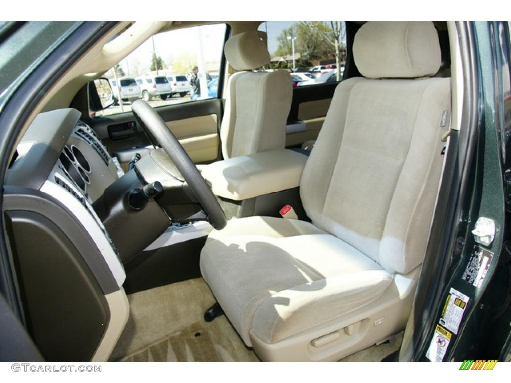 2008 Sequoia SR5 4WD - Timberland Green Mica / Sand Beige photo #9