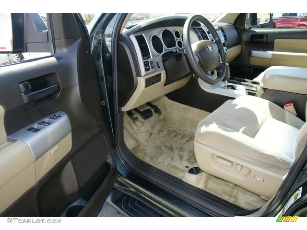 2008 Sequoia SR5 4WD - Timberland Green Mica / Sand Beige photo #17