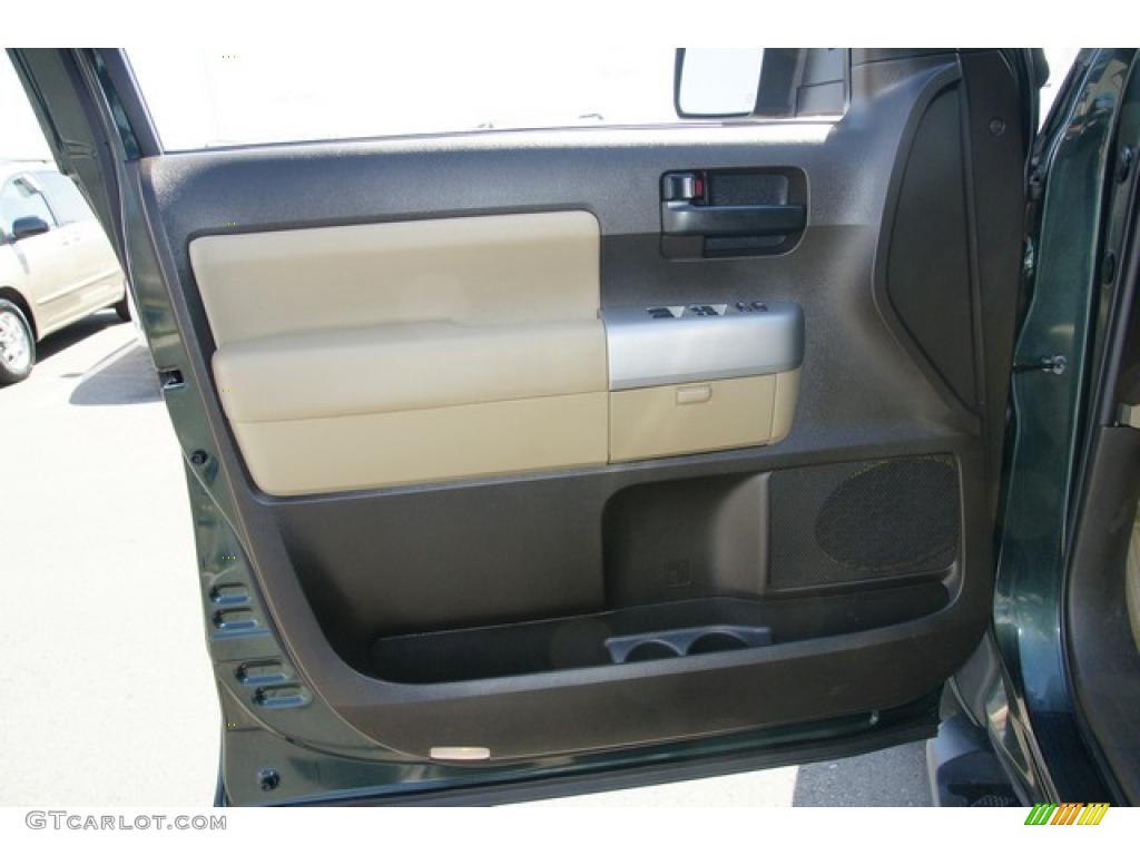 2008 Sequoia SR5 4WD - Timberland Green Mica / Sand Beige photo #18