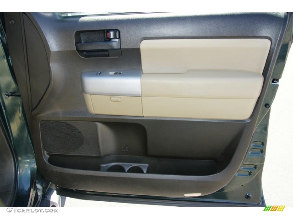 2008 Sequoia SR5 4WD - Timberland Green Mica / Sand Beige photo #21