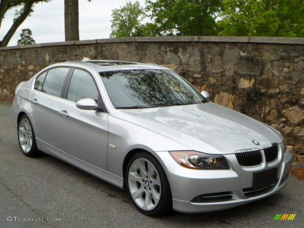 2007 3 Series 335i Sedan - Titanium Silver Metallic / Black photo #1