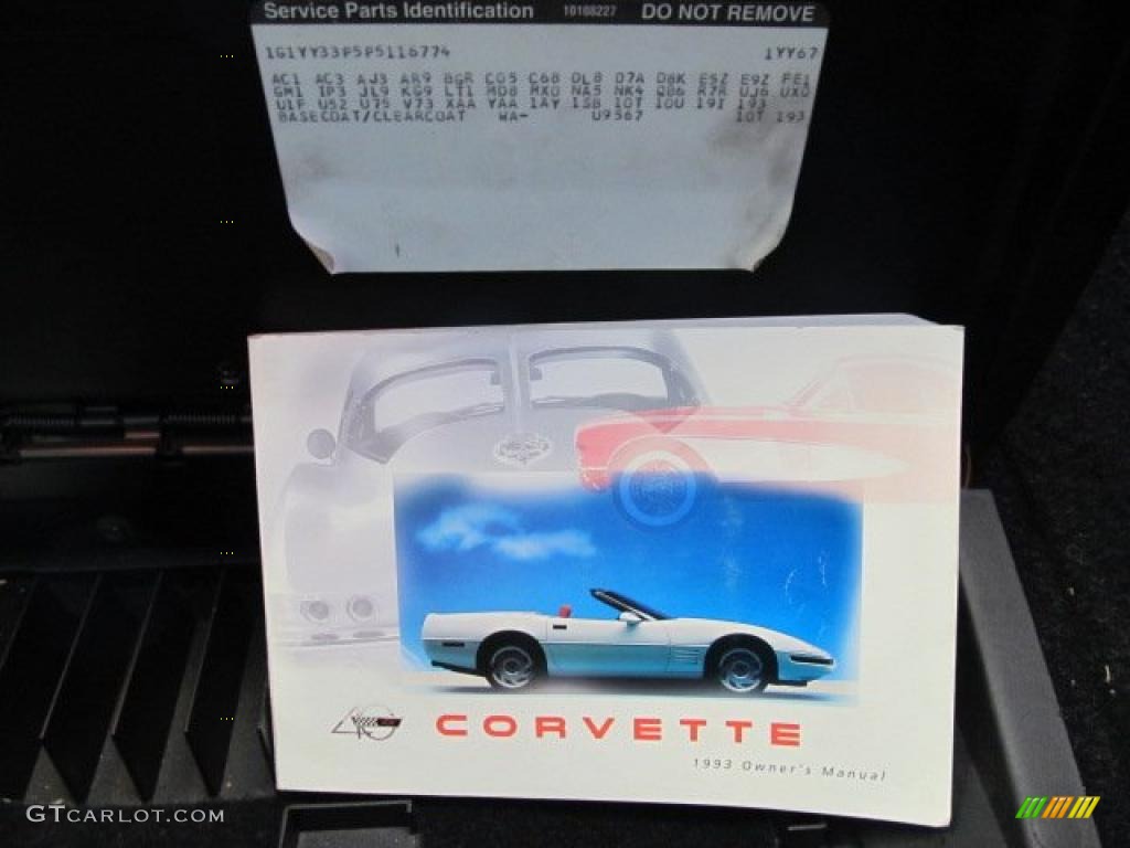 1993 Chevrolet Corvette Convertible Books/Manuals Photos