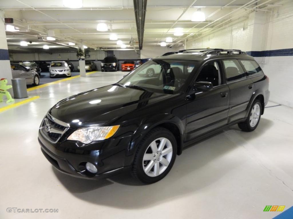 2008 Outback 2.5i Limited Wagon - Obsidian Black Pearl / Off Black photo #1