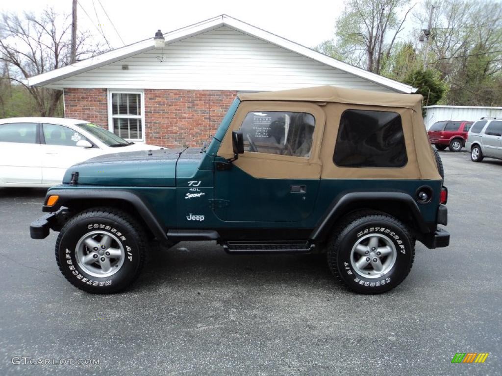 Emerald Green Pearl 1997 Jeep Wrangler Sport 4x4 Exterior Photo #48188893