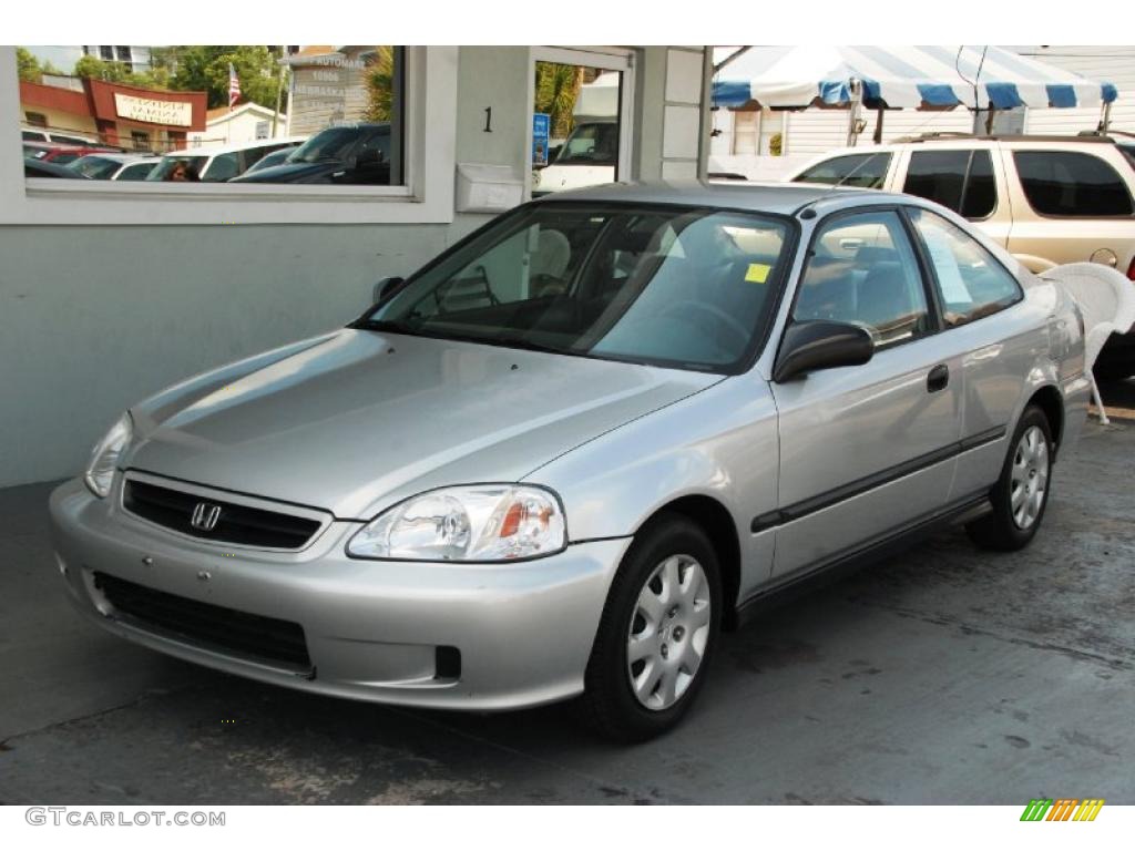 1999 Civic DX Coupe - Vogue Silver Metallic / Dark Gray photo #6