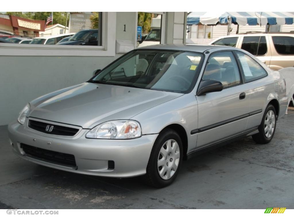1999 Civic DX Coupe - Vogue Silver Metallic / Dark Gray photo #7