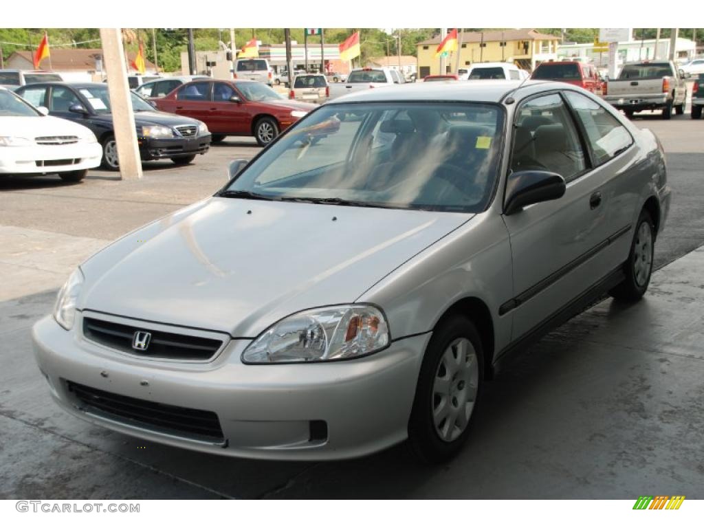 1999 Civic DX Coupe - Vogue Silver Metallic / Dark Gray photo #14