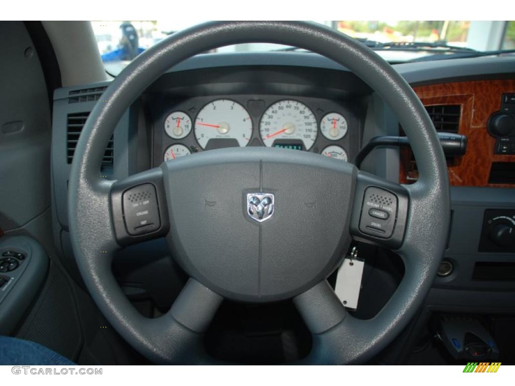 2006 Dodge Ram 3500 SLT Mega Cab Dually Medium Slate Gray Steering Wheel Photo #48190831
