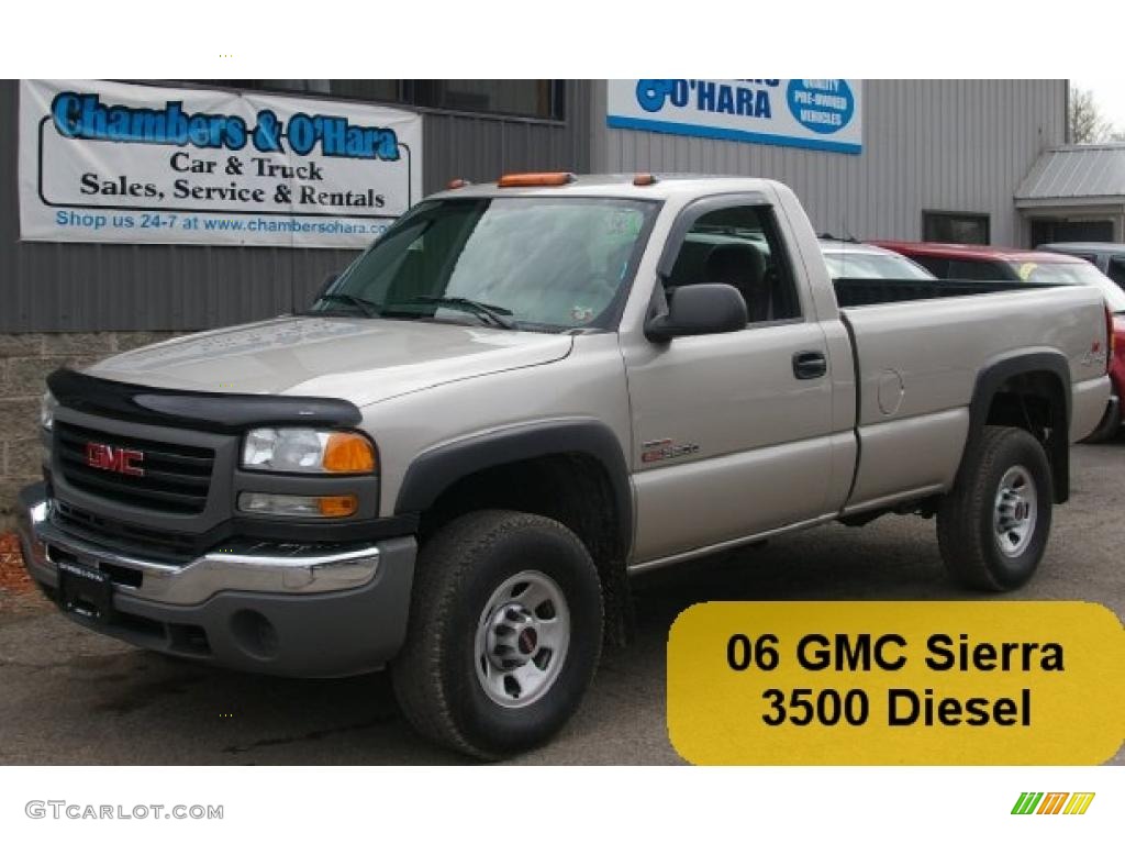 2006 Sierra 3500 SL Regular Cab 4x4 - Silver Birch Metallic / Dark Pewter photo #1
