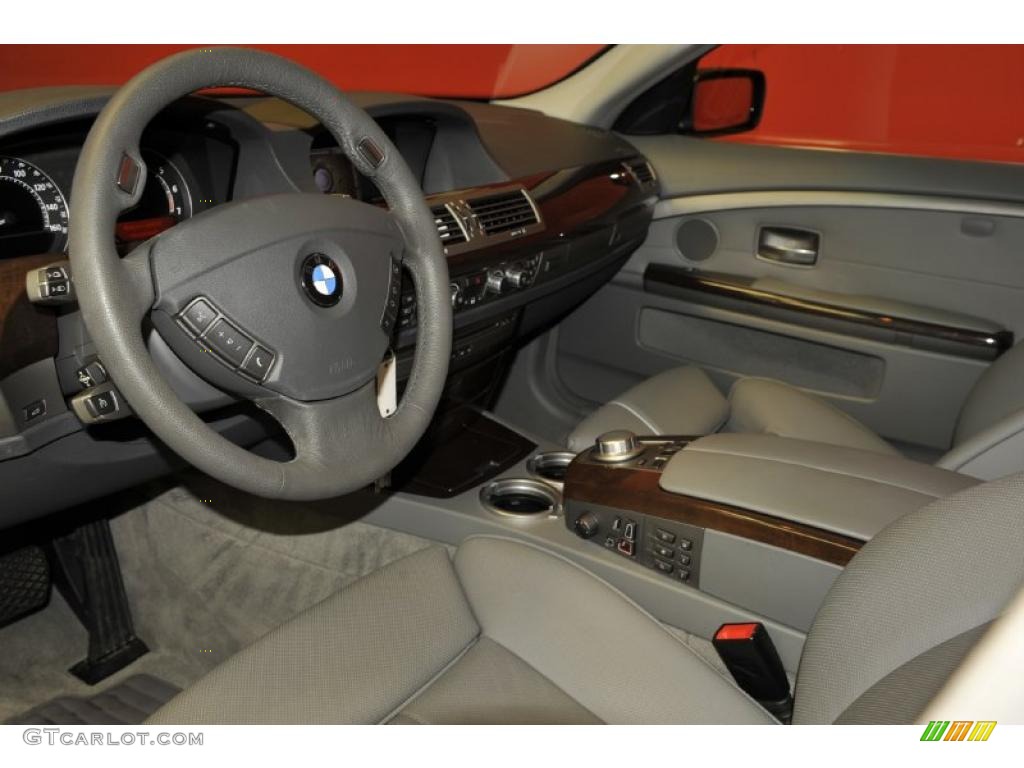 Flannel Grey Interior 2008 BMW 7 Series 750i Sedan Photo #48195037