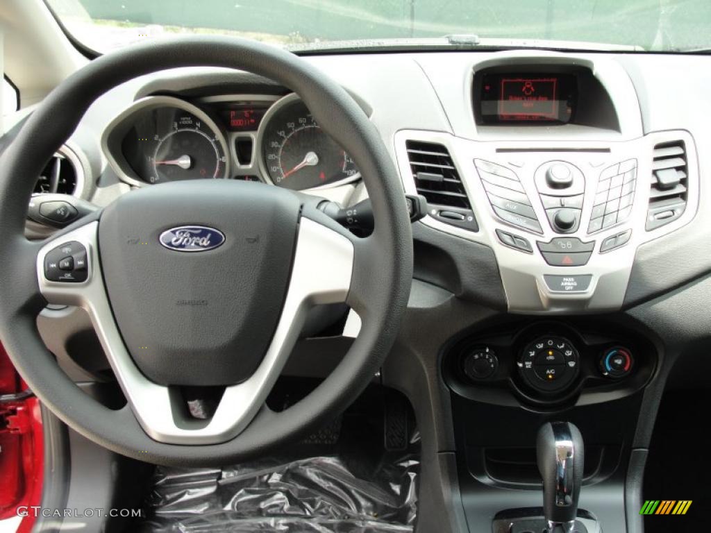 2011 Ford Fiesta SE Sedan Charcoal Black/Blue Cloth Dashboard Photo #48195316
