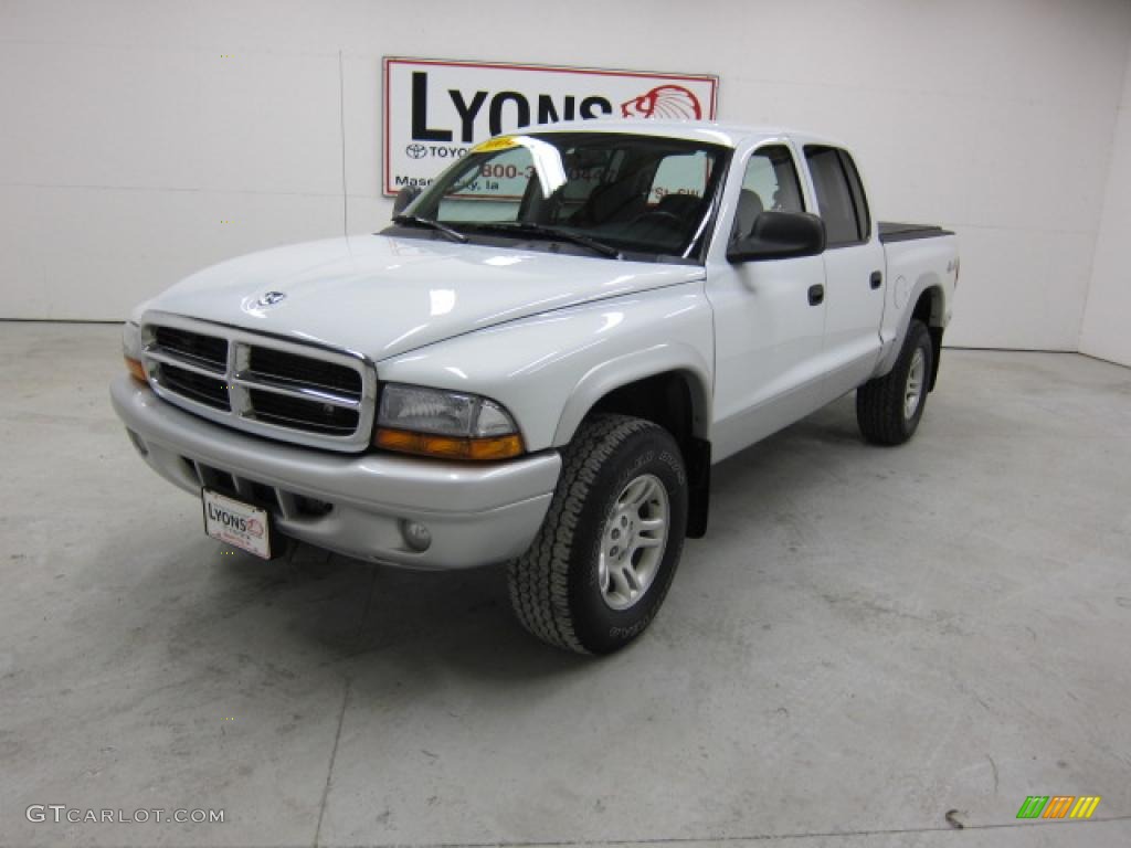 2004 Dakota SLT Quad Cab 4x4 - Bright White / Dark Slate Gray photo #29