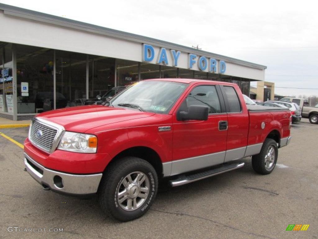 2006 F150 XLT SuperCab 4x4 - Bright Red / Medium/Dark Flint photo #1