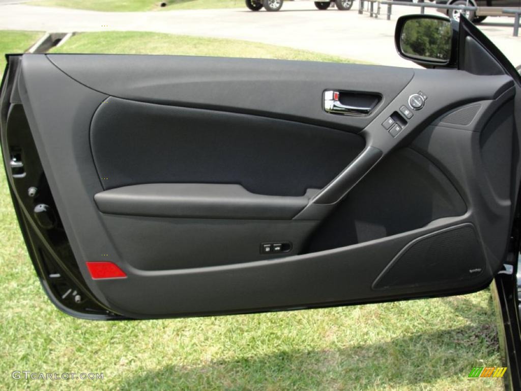 2011 Hyundai Genesis Coupe 3.8 Track Black Leather Door Panel Photo #48197494