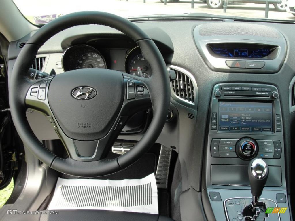 2011 Hyundai Genesis Coupe 3.8 Track Black Leather Dashboard Photo #48197578