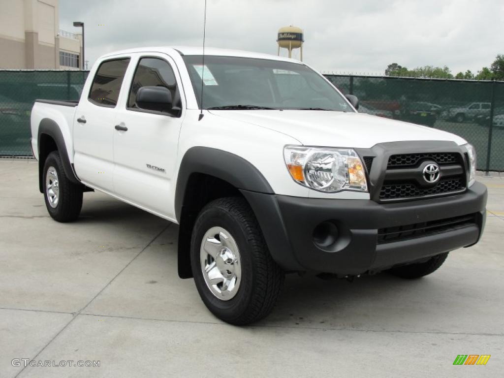 2011 Tacoma V6 PreRunner Double Cab - Super White / Graphite Gray photo #1