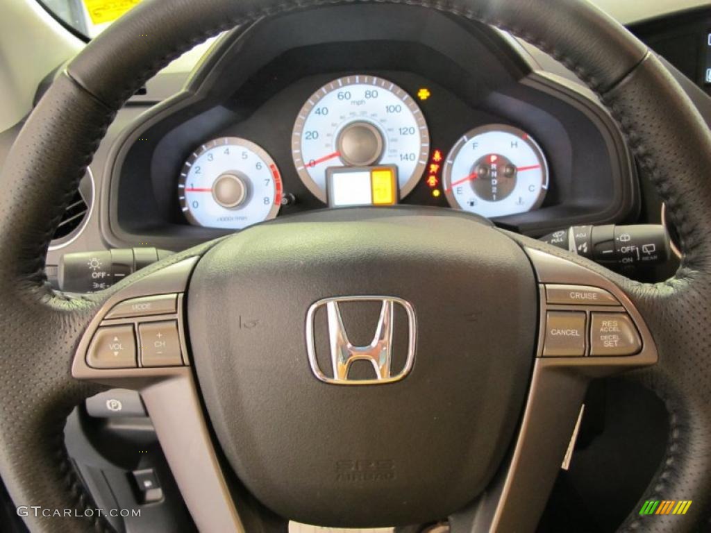 2009 Honda Pilot EX-L Black Steering Wheel Photo #48202108