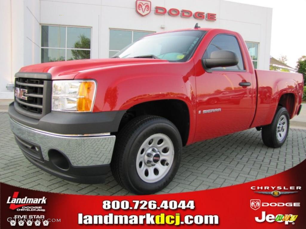 2008 Sierra 1500 Regular Cab - Fire Red / Dark Titanium photo #1