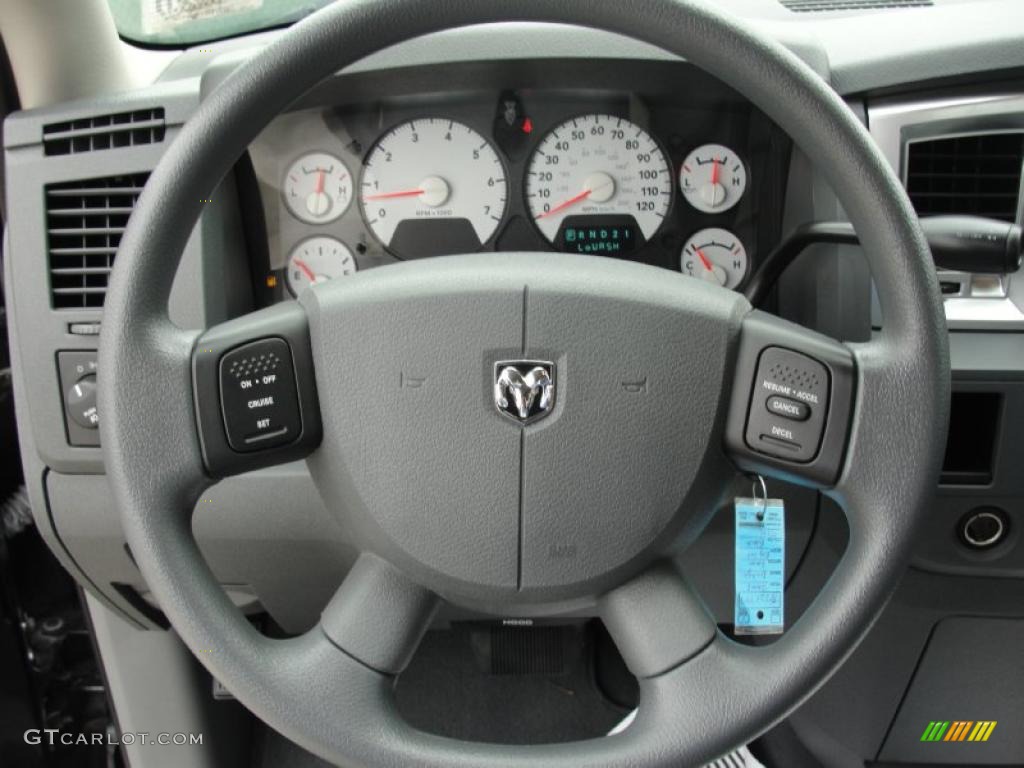 2008 Dodge Ram 1500 SLT Regular Cab Medium Slate Gray Steering Wheel Photo #48206044