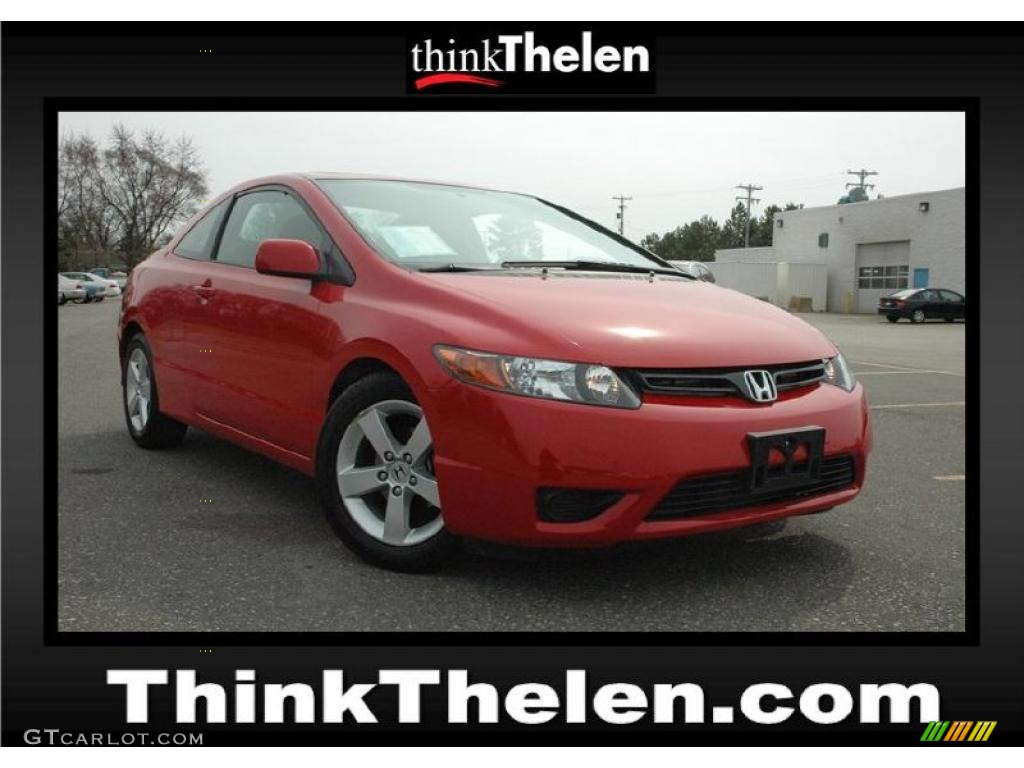 2008 Civic EX Coupe - Rallye Red / Gray photo #1