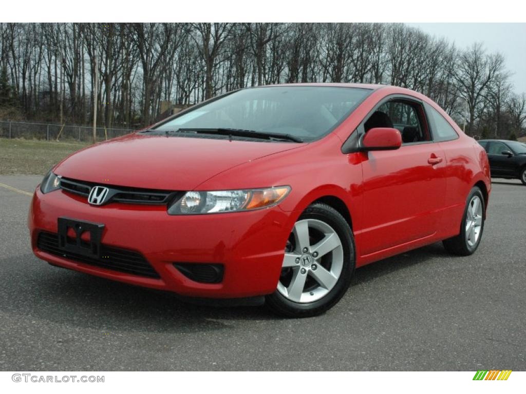 2008 Civic EX Coupe - Rallye Red / Gray photo #3