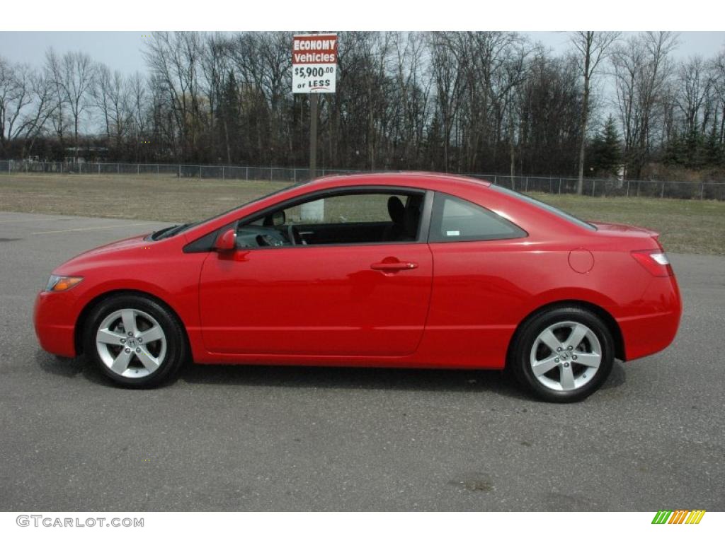 2008 Civic EX Coupe - Rallye Red / Gray photo #13