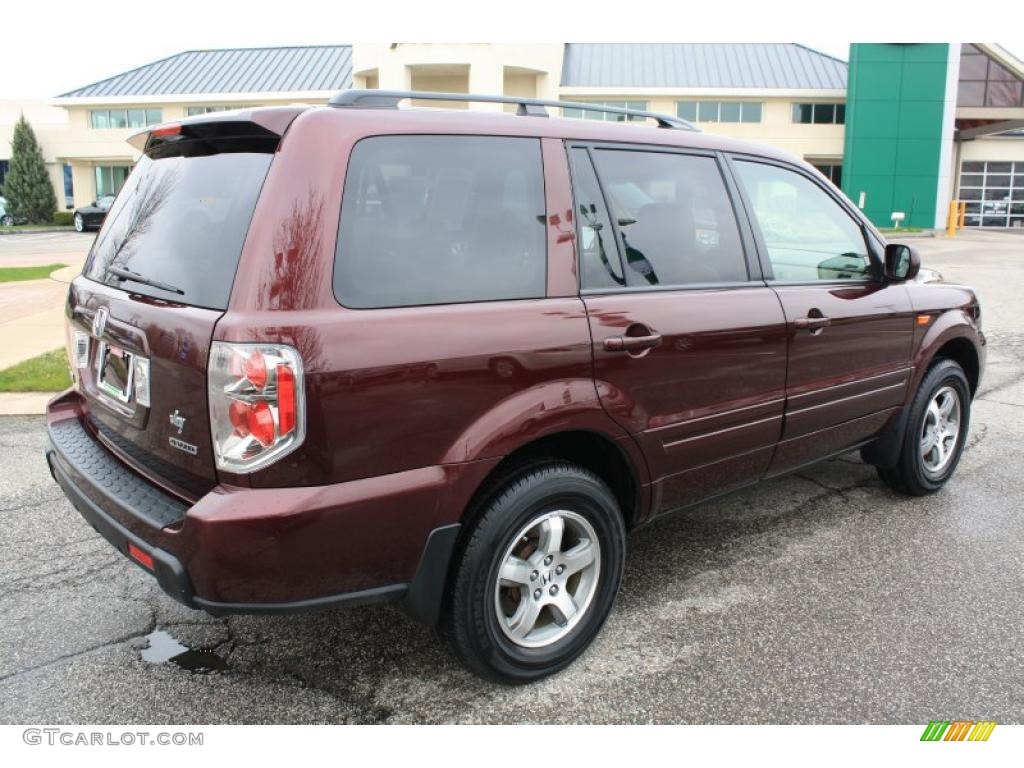 2007 Pilot EX-L 4WD - Dark Cherry Pearl / Saddle photo #6