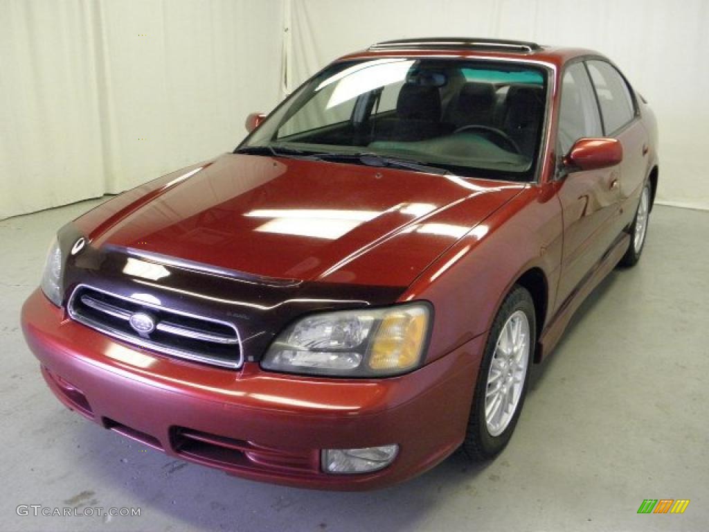 2002 Legacy GT Sedan - Regatta Red Pearl / Dark Gray photo #3