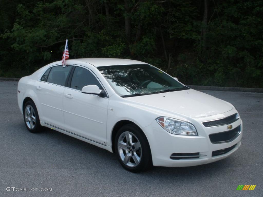 2008 Malibu LT Sedan - White / Titanium Gray photo #1