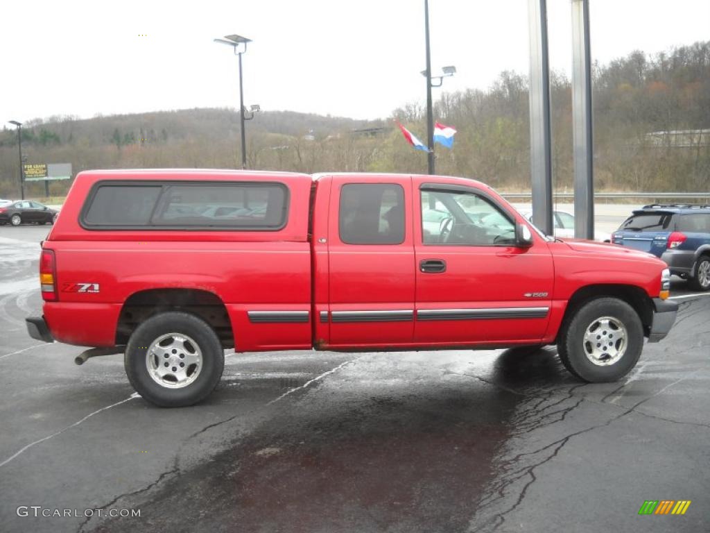 2000 Silverado 1500 LS Extended Cab 4x4 - Victory Red / Graphite photo #4