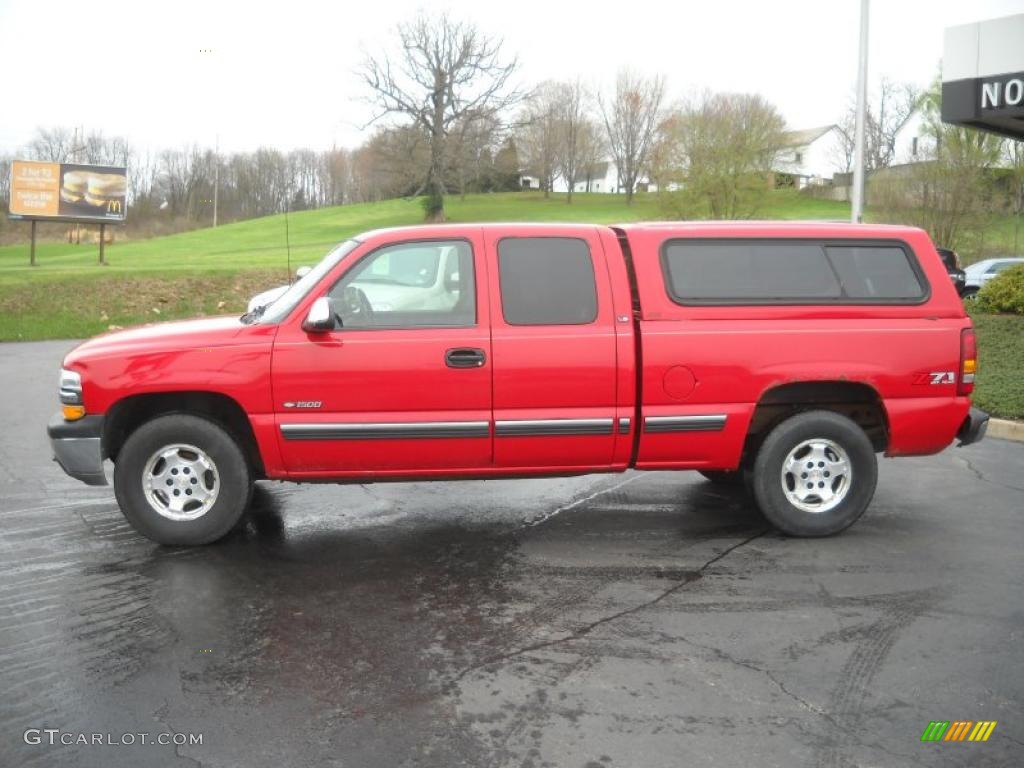 2000 Silverado 1500 LS Extended Cab 4x4 - Victory Red / Graphite photo #8