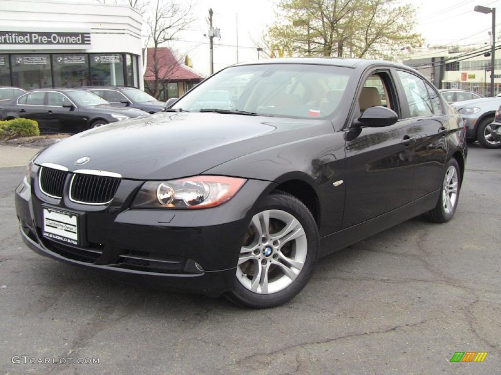 2008 3 Series 328xi Sedan - Black Sapphire Metallic / Black photo #1