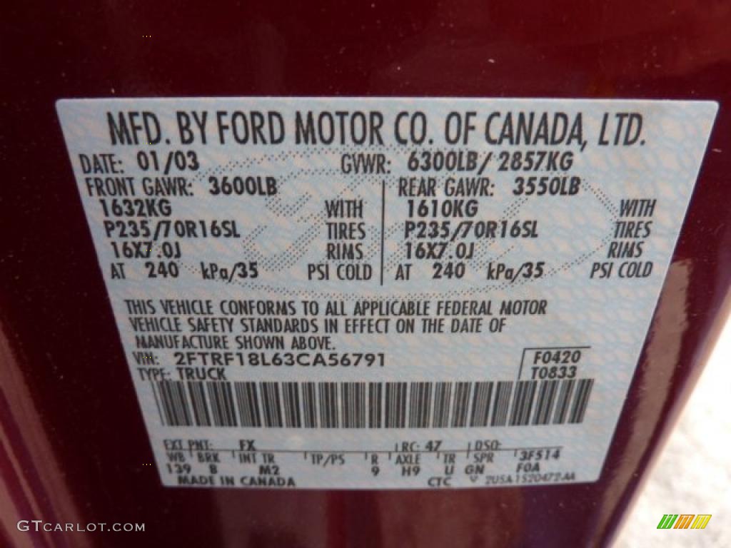 2003 F150 XLT Regular Cab 4x4 - Toreador Red Metallic / Dark Graphite Grey photo #13