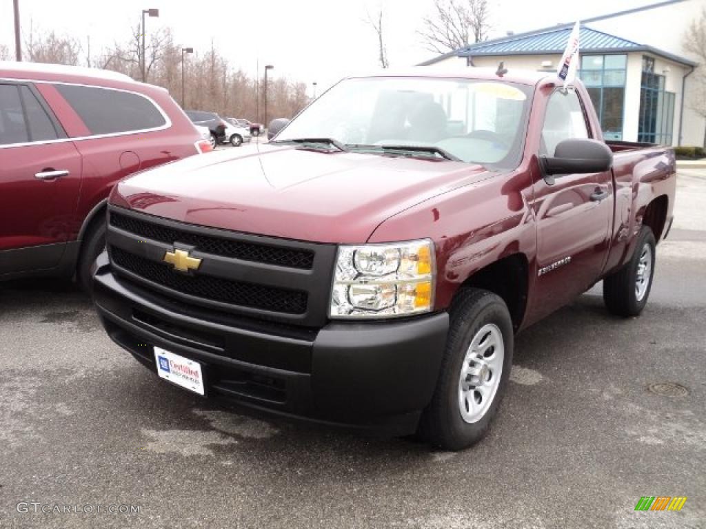 2009 Silverado 1500 Regular Cab - Deep Ruby Red Metallic / Dark Titanium photo #1