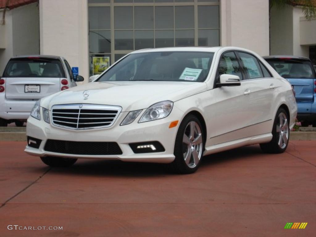 2011 E 350 Sedan - Arctic White / Almond/Black photo #1