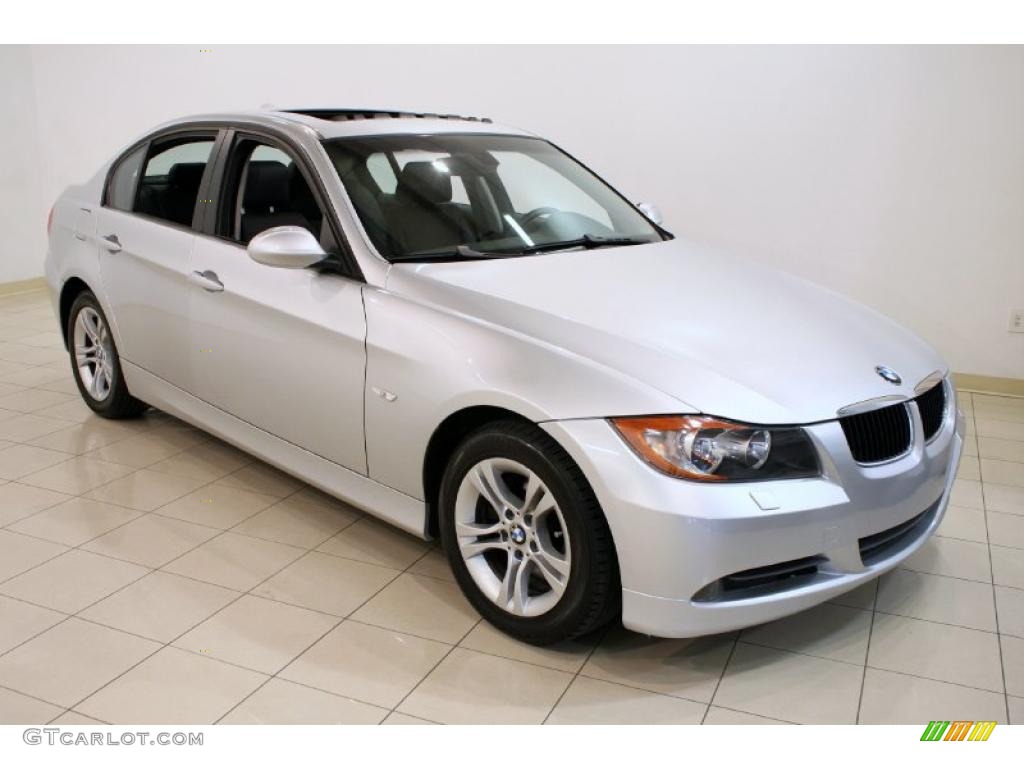 2008 3 Series 328xi Sedan - Titanium Silver Metallic / Black Dakota Leather photo #1