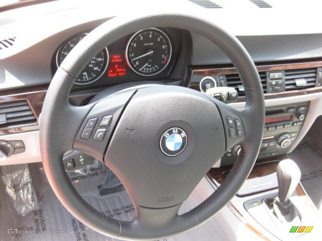 2009 BMW 3 Series 328i Sport Wagon Grey Dakota Leather Steering Wheel Photo #48223229