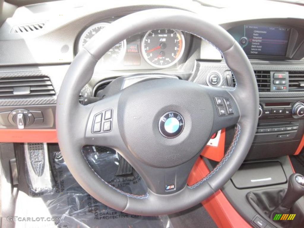 2010 BMW M3 Convertible Fox Red Novillo Steering Wheel Photo #48223502
